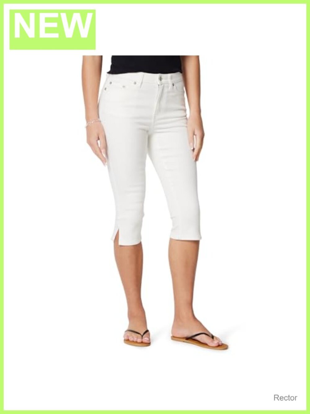 High-Rise Slim Fit Capri Denim Pedal Pusher Jean 28W Stretch